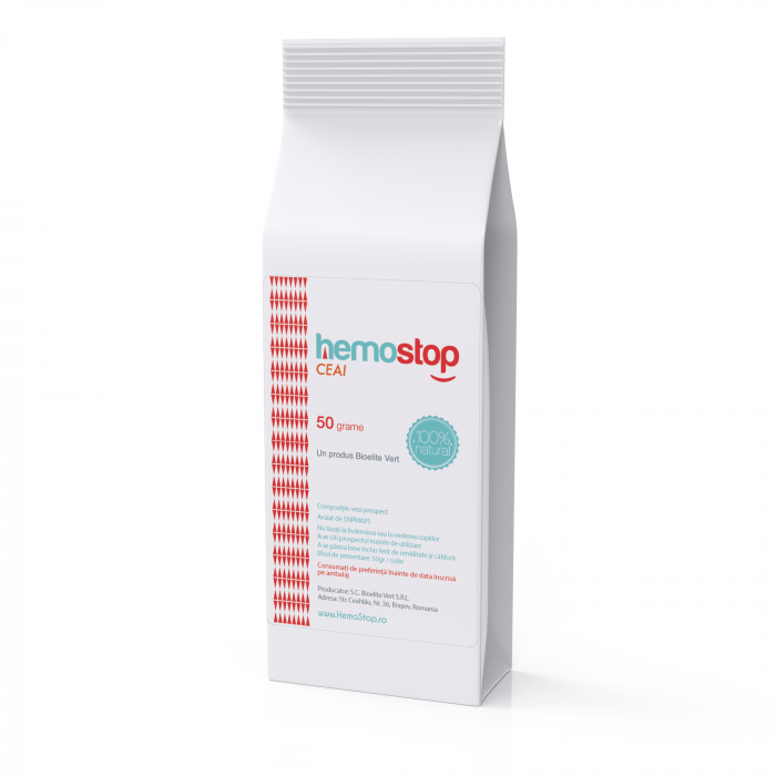 Ceai pentru hemoroizi, HemoStop, 50gr, cu efect antiinflamator, tonic venos, antioxidant [4]