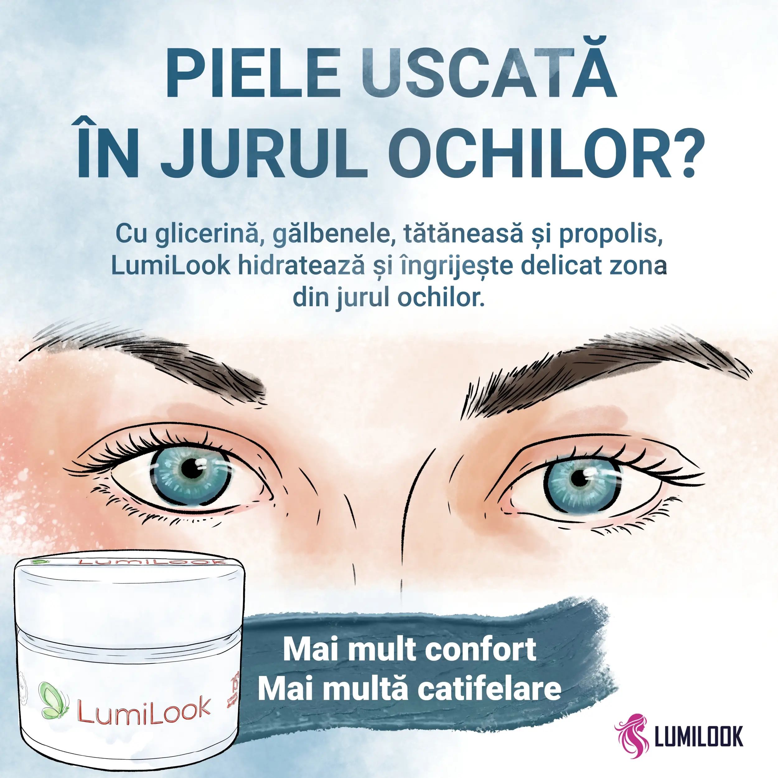 Crema naturista anti-cearcane cu efect imediat pentru femei si barbati, LumiLook, 50ml [3]