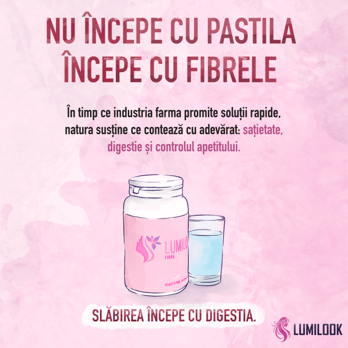 Fibre Lumilook® pentru slabit constant 3-5kg pe luna, Stimuleaza metabolismul, Ofera senzatie de satietate, Regleaza tranzitul intestinal, 480gr [2]