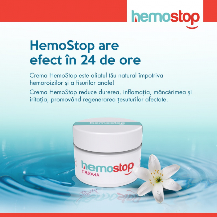 HemoStop 50 ml - Crema pentru Hemoroizi si Fisuri anale cu efect in 24h [8]