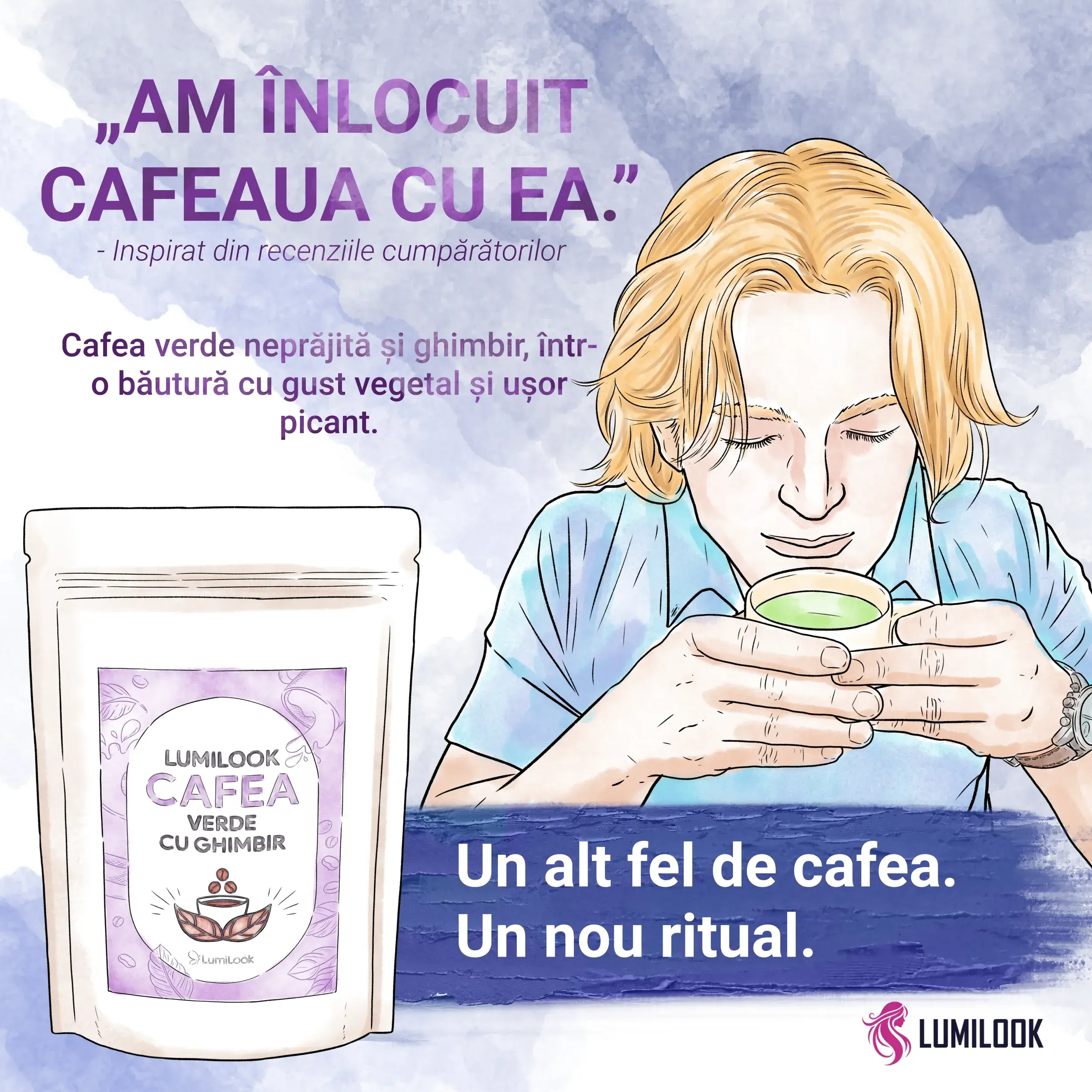 LumiLook Cafea Verde cu Ghimbir, Slabire naturala, detoxifiere, energie, ardere grasimi, efecte antioxidante, antidepresive si reglare digestie, 300 gr [7]