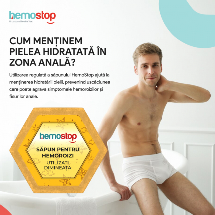 Sapun pentru hemoroizi, HemoStop® pentru dimineata, cu efect calmant, antiinflamator, cicatrizant, 100g [9]