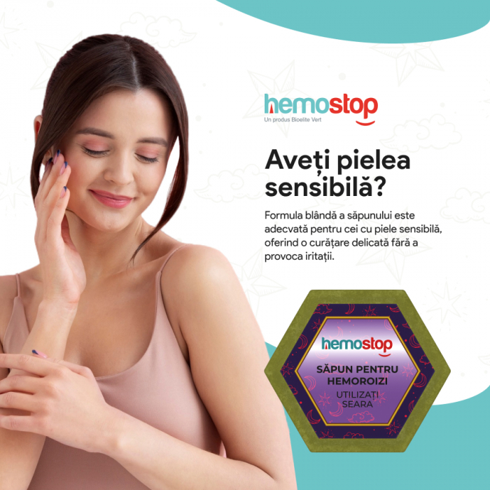 Sapun pentru hemoroizi, HemoStop® pentru seara, protectie, purificare, revitalizare, 100g [15]