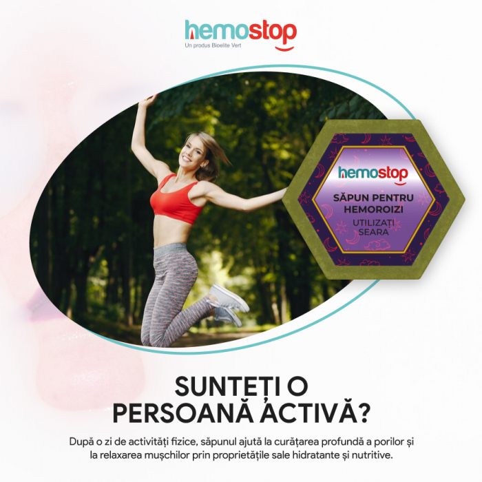 Sapun pentru hemoroizi, HemoStop® pentru seara, protectie, purificare, revitalizare, 100g [14]
