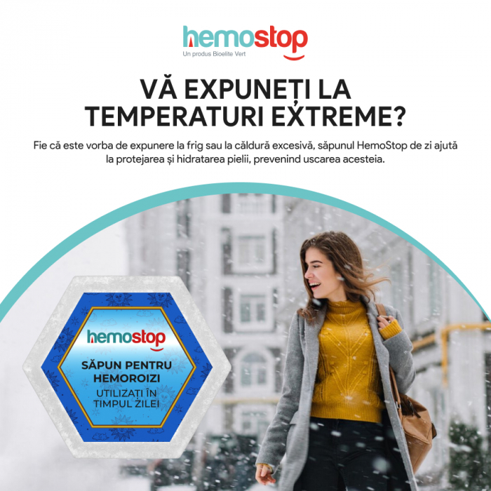 Sapun pentru hemoroizi, HemoStop® pentru utilizare in cursul zilei, hidratare intensa si regenerare celulara, 100g [15]