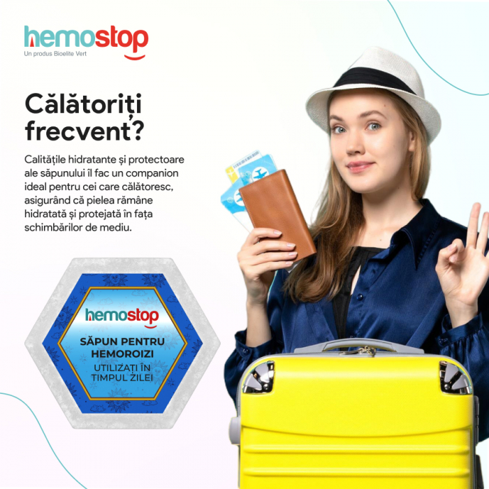 Sapun pentru hemoroizi, HemoStop® pentru utilizare in cursul zilei, hidratare intensa si regenerare celulara, 100g [10]
