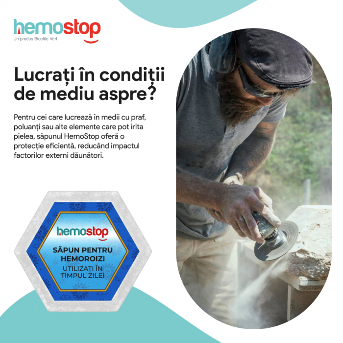 Sapun pentru hemoroizi, HemoStop® pentru utilizare in cursul zilei, hidratare intensa si regenerare celulara, 100g [11]