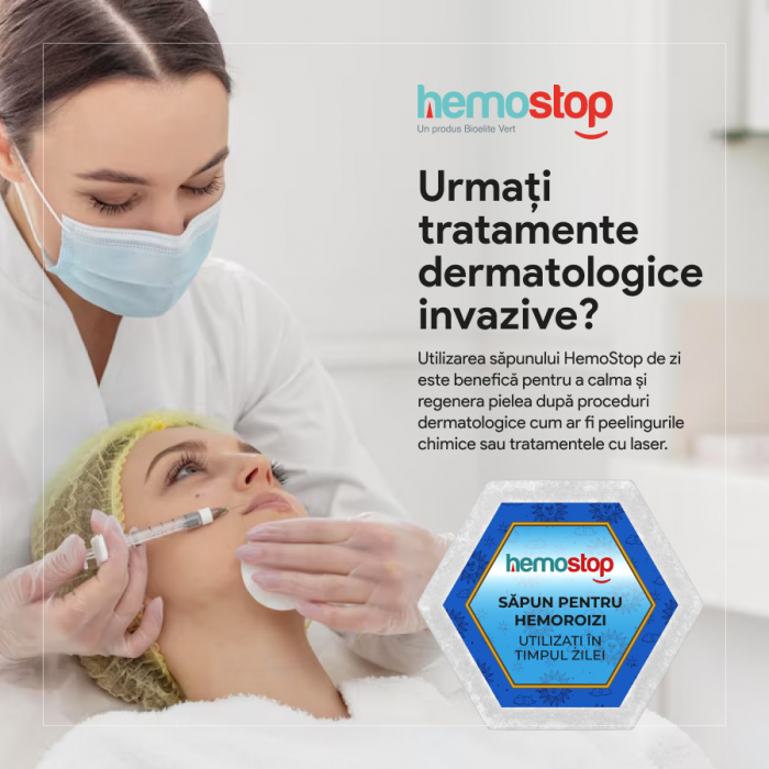 Sapun pentru hemoroizi, HemoStop® pentru utilizare in cursul zilei, hidratare intensa si regenerare celulara, 100g [13]