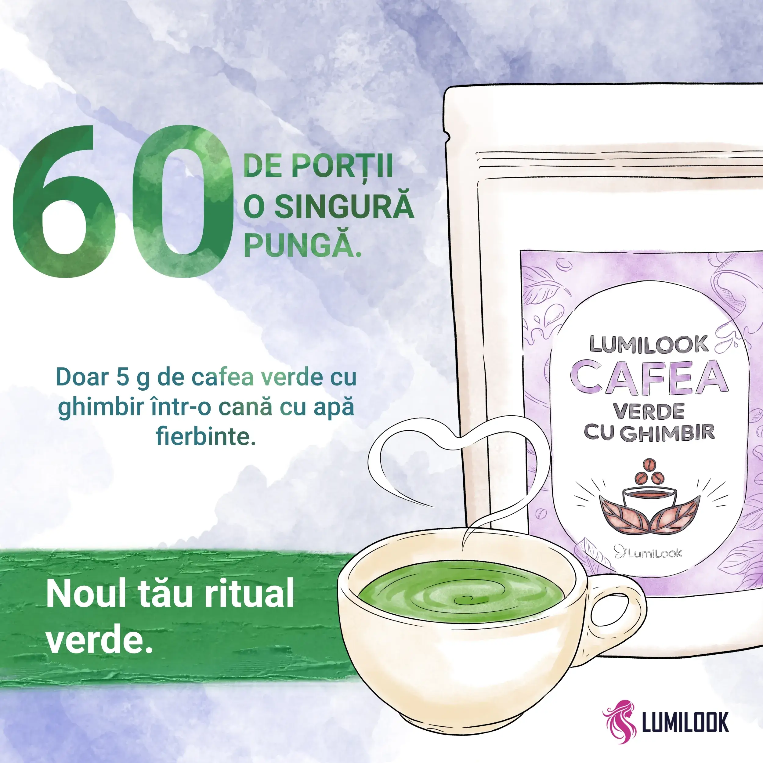 LumiLook Cafea Verde cu Ghimbir, Slabire naturala, detoxifiere, energie, ardere grasimi, efecte antioxidante, antidepresive si reglare digestie, 300 gr [4]