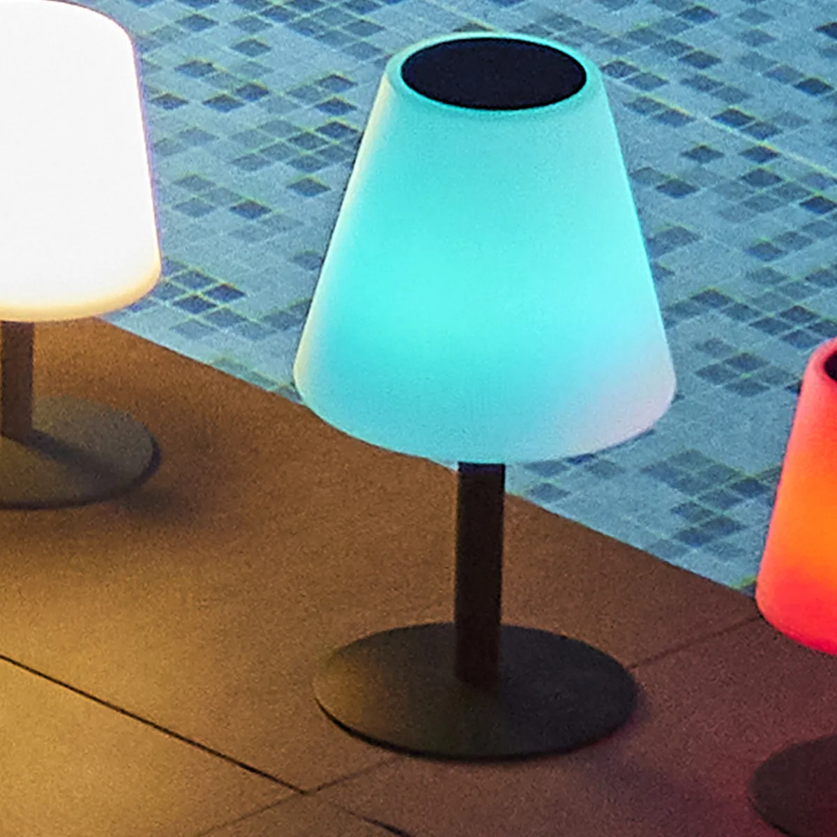 lampa de masa solara fara fir wireless cu baterie reincarcabila de exterior ip65 LED restaurant hotel terasa [2]