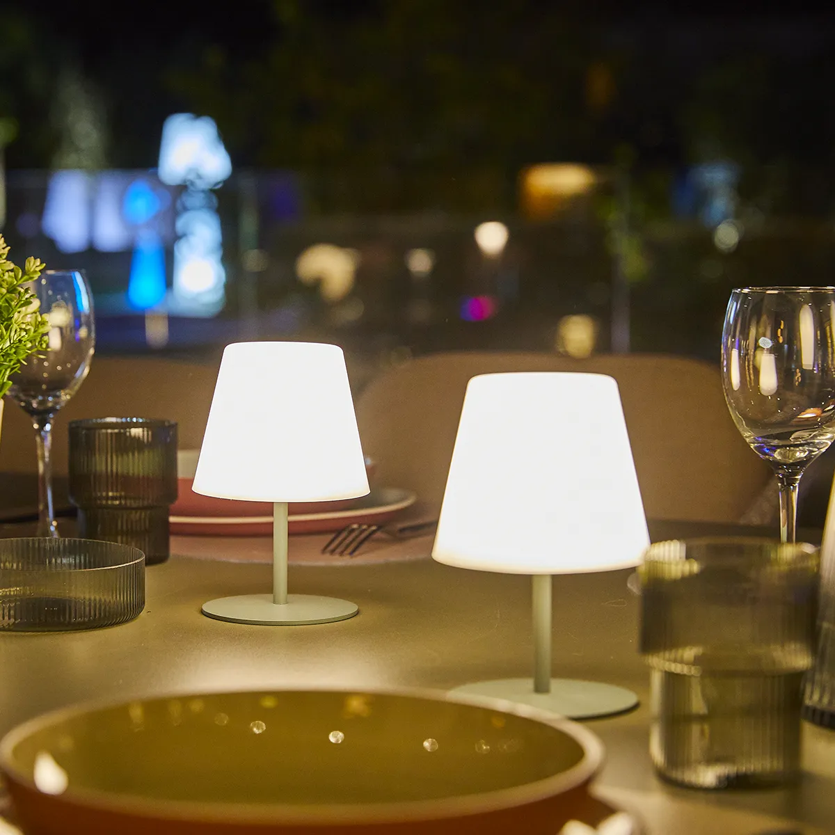 lampa de masa maro grey fara fir wireless cu baterie reincarcabila de exterior ip65 LED restaurant hotel terasa [4]