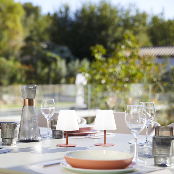 lampa de masa maro grey fara fir wireless cu baterie reincarcabila de exterior ip65 LED restaurant hotel terasa [2]