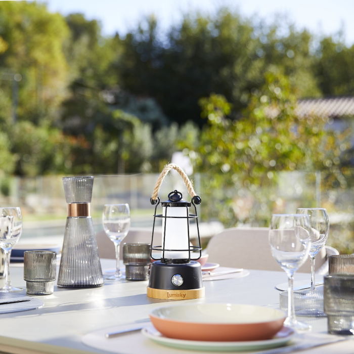 lampa portabila deocrativa fara fir wireless cu baterie reincarcabila de exterior ip65 LED restaurant hotel terasa [2]