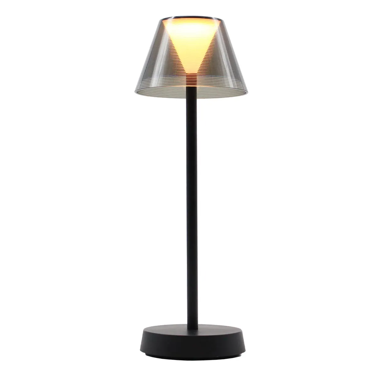 lampa de masa neagra fara fir wireless cu baterie reincarcabila de exterior ip65 LED restaurant hotel terasa din aluminiu [4]