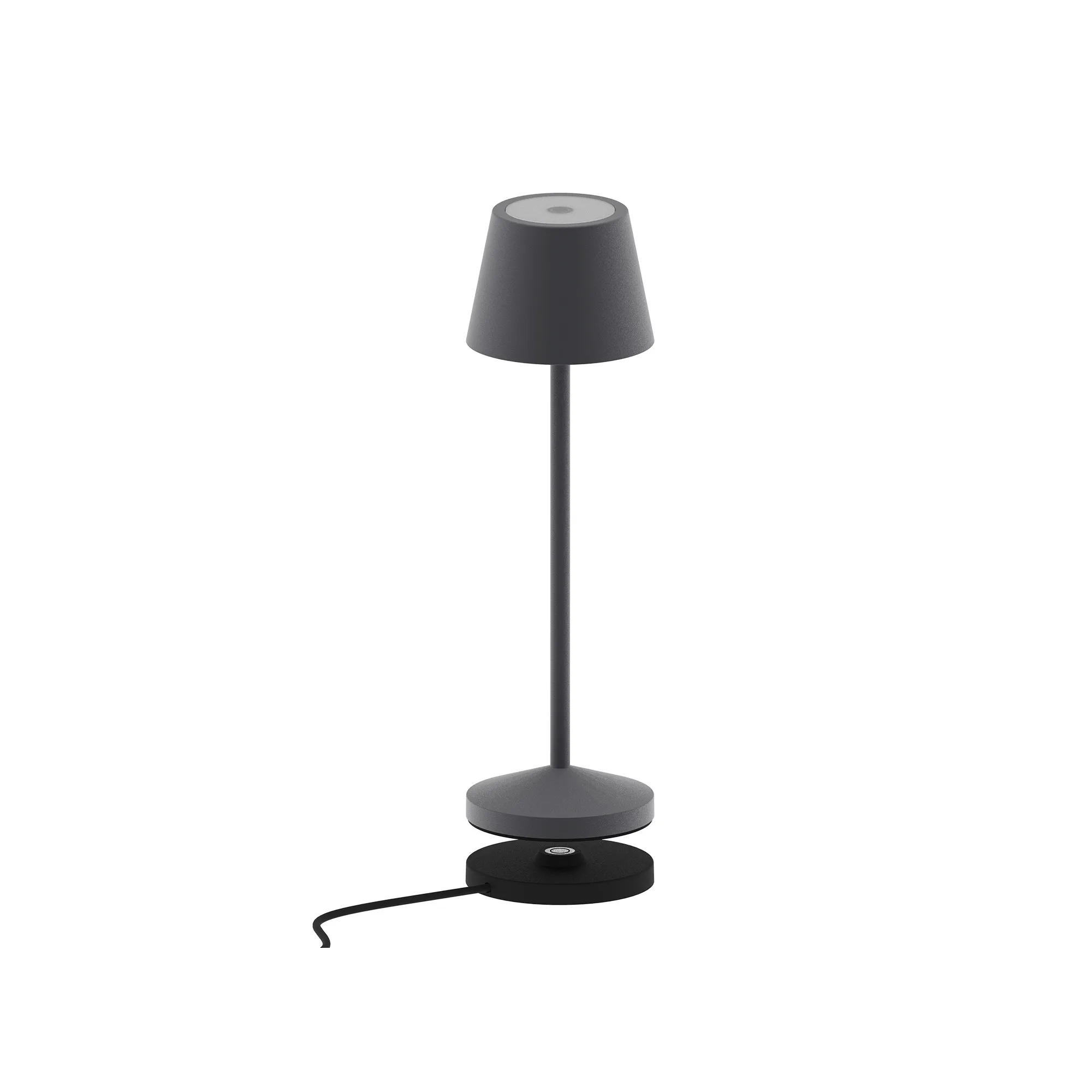 lampa de masa gri antracit fara fir wireless cu baterie reincarcabila de exterior ip65 LED restaurant hotel terasa [9]