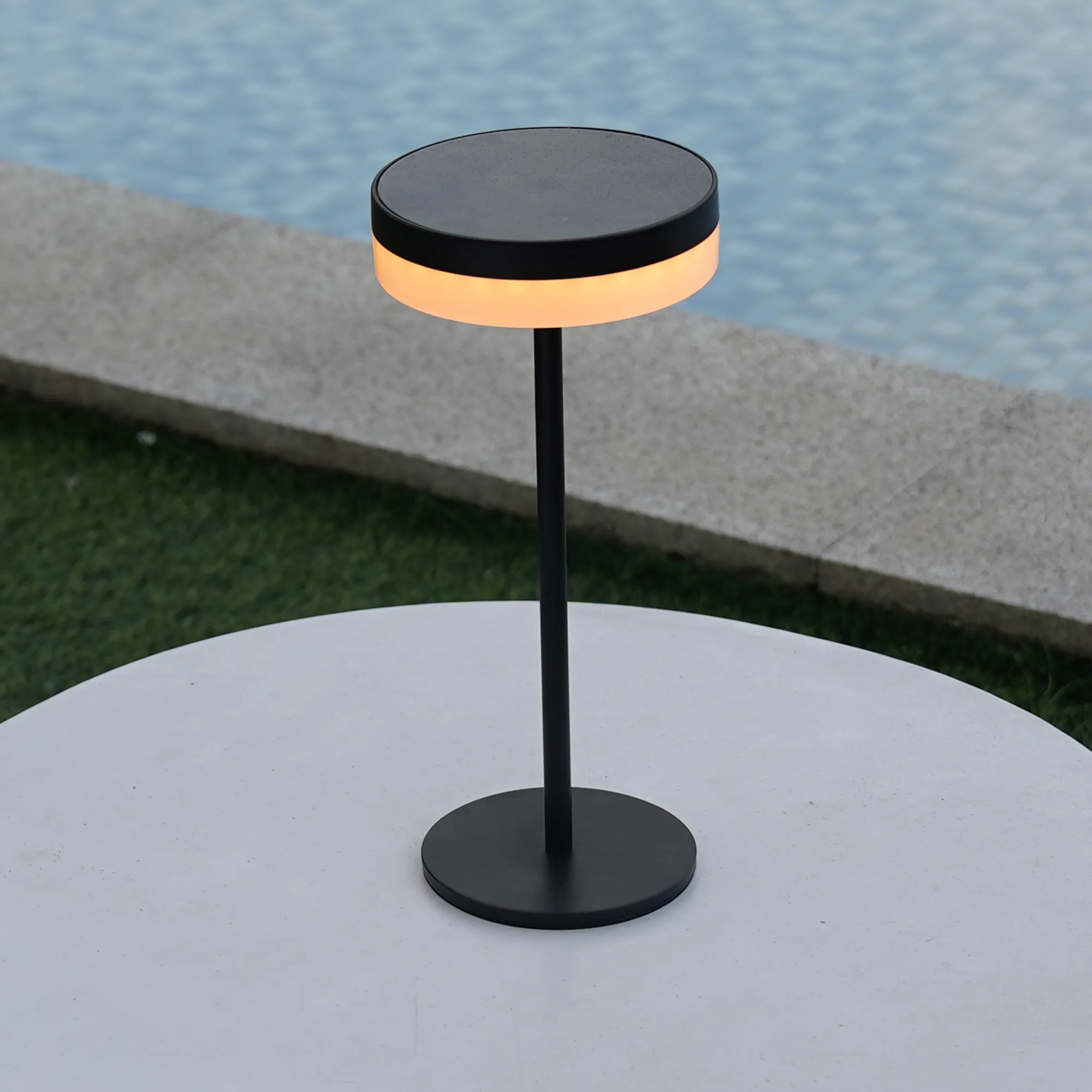 lampa de masa solara fara fir wireless cu baterie reincarcabila de exterior ip65 LED restaurant hotel terasa [4]