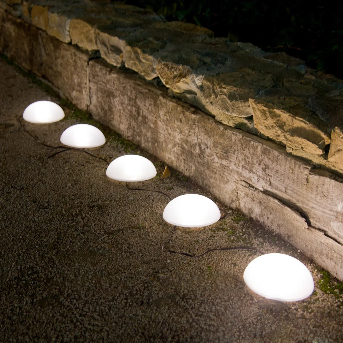 Decoratiuni luminoase solare - Set 5 Semi Globuri Solare HALF MOON