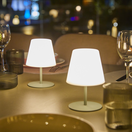 Lampi de masa - lampa de masa maro grey fara fir wireless cu baterie reincarcabila de exterior ip65 LED restaurant hotel terasa