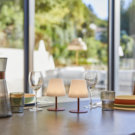 lampa de masa maro grey fara fir wireless cu baterie reincarcabila de exterior ip65 LED restaurant hotel terasa [2]