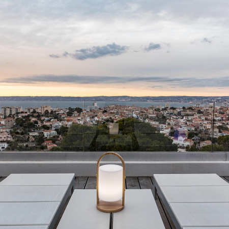 lampa portabila deocrativa fara fir wireless cu baterie reincarcabila de exterior ip65 LED restaurant hotel terasa [4]