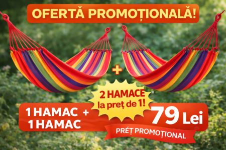 Articole Casa - Hamac din bumbac 150x185 cm multicolor – confort și relaxare pentru grădină, terasă sau balcon