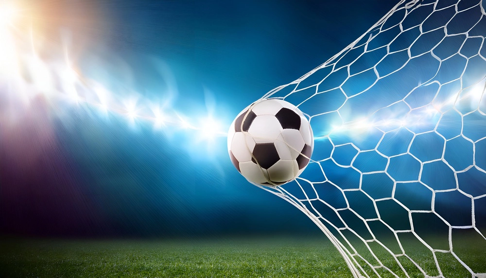 ilustratie cu minge de fotbal in plasa