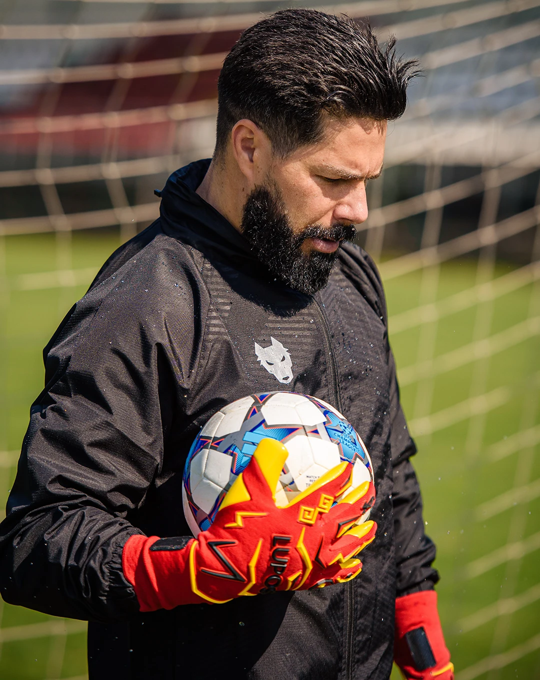 goalkeeper in front of the goal