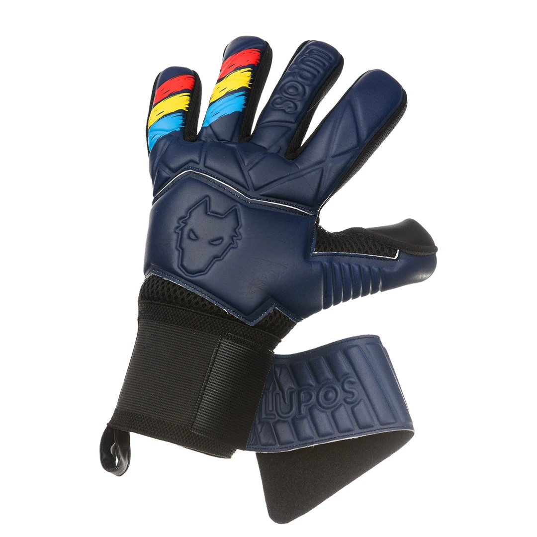Manusi portar Lupos Tricolor Navy cu protectii la degete [4]