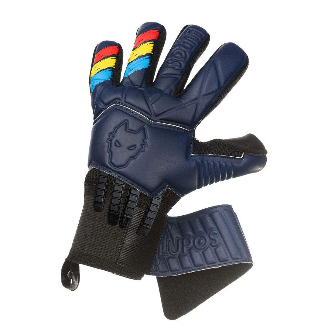Manusi portar marimea 5 - Manusi portar Lupos Tricolor Navy cu protectii la degete