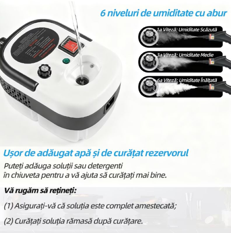 Aparat Curatat Aburi,Luxorya Velar™  2500W, Rezervor 1200ml, 6 trepte, Alb [2]