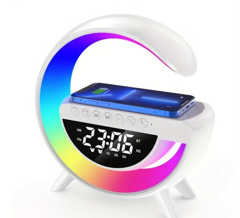 Boxa Portabila 4 in 1: Incarcare rapida Boxa Bluetooth, Radio, Lampa LED RGB, Ceas cu Alarma, Incarcare Wireless Telefon [3]
