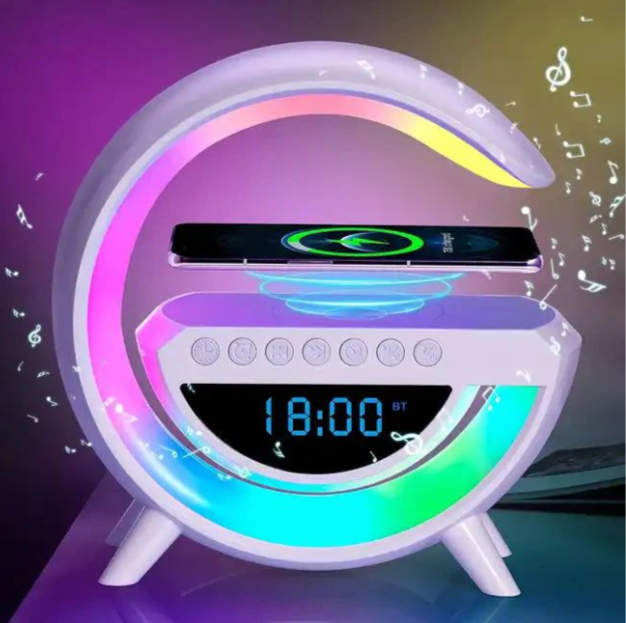 Boxa Portabila 4 in 1: Incarcare rapida Boxa Bluetooth, Radio, Lampa LED RGB, Ceas cu Alarma, Incarcare Wireless Telefon [2]