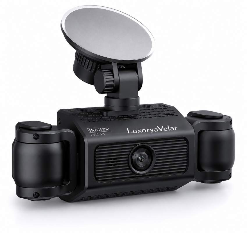 Camera auto de bord Marca Luxorya Velar™, Full HD 1080P, 4 canale, fata si spate interior, camera stanga dreapta pentru vedere nocturna WiFi si aplicatie, G-Sensor [7]