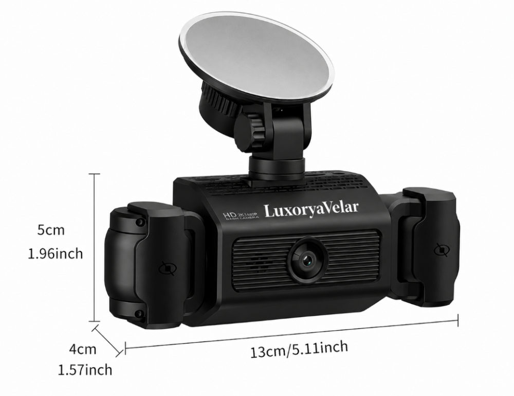 Camera auto de bord Marca Luxorya Velar™, Full HD 1080P, 4 canale, fata si spate interior, camera stanga dreapta pentru vedere nocturna WiFi si aplicatie, G-Sensor [3]