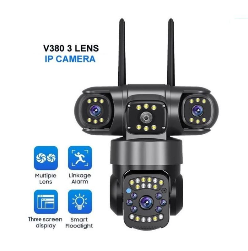 Cameră Supraveghere WiFi 12MP, 3 Lentile (Tripla), PTZ 360°, Zoom 10X, Night Vision Color, Audio Bidirecțional [9]
