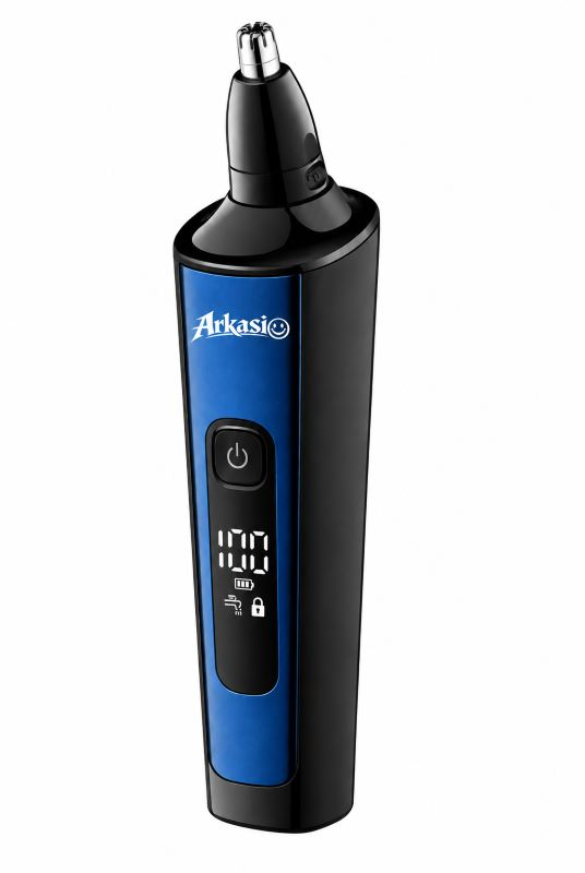 Aparat de tuns si ras Arkasio 4 in 1, electric pentru barbati reincarcabil IPX6, LED, 3 capete incluse Trimmer pentru Barba, Tuns si Nas, 3h Autonomie si Husa depozitare Cadou [3]