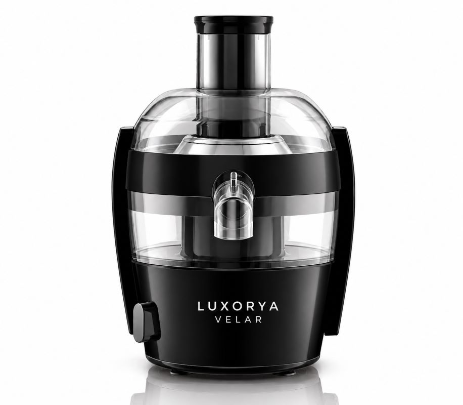 Storcator de fructe LUXORYA VELAR, 500W, tehnologie Quick Clean, recipient pulpa 1.5L, site Quick Clean, accesoriu anti-picurare, Pahar Cristal cu pai CADOU [5]