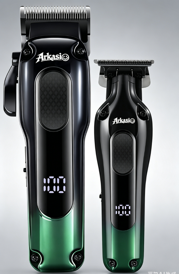 Set 2x Masini de Tuns Profesionale Arkasio™ si un set de Foarfece (cadou) Fara Fir, Baterie Reincarcabila cu autonomie 2.5h si 1.5h si multipli piepteni [4]
