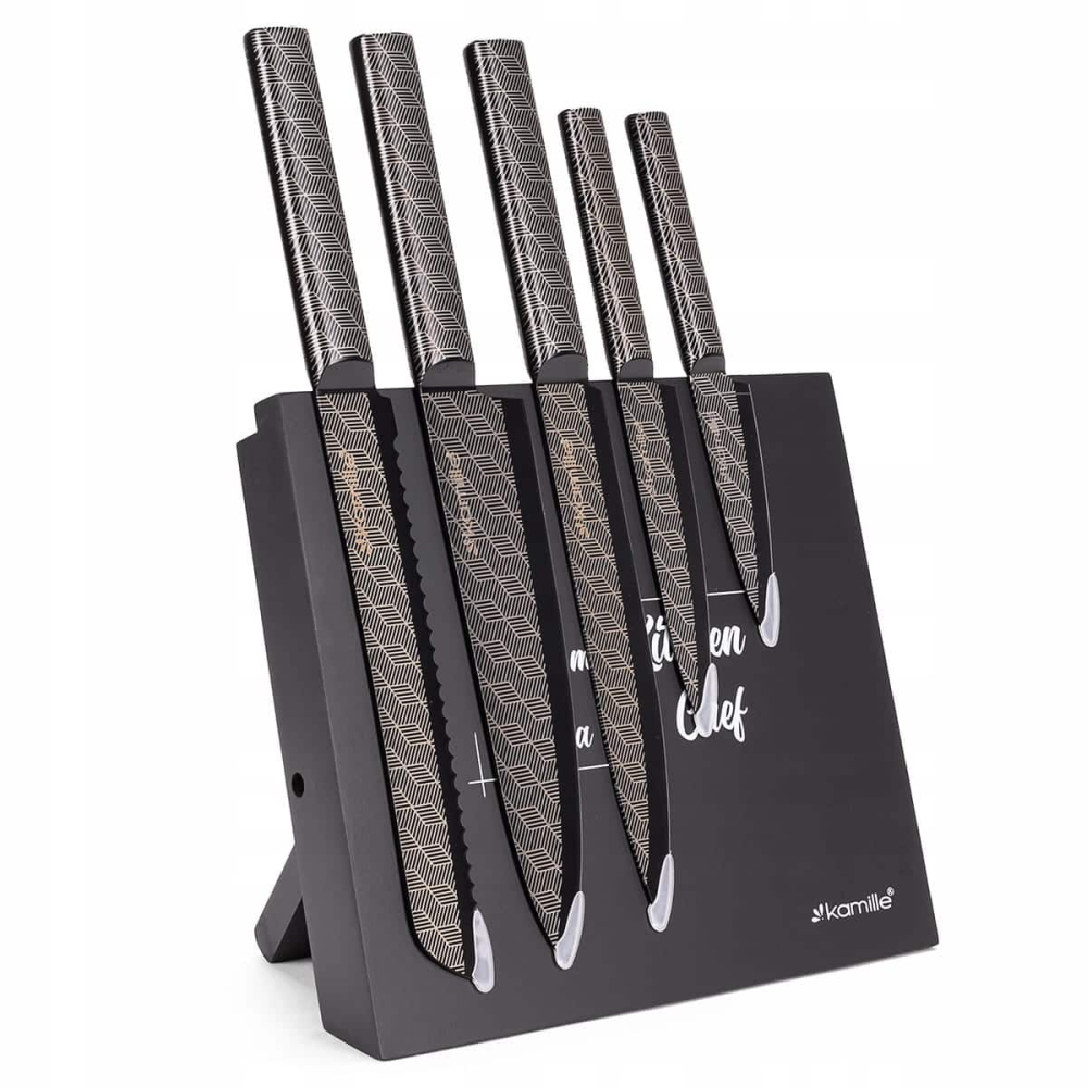 Set cutite 6 piese, lame inox, suport magnetic, modern [2]