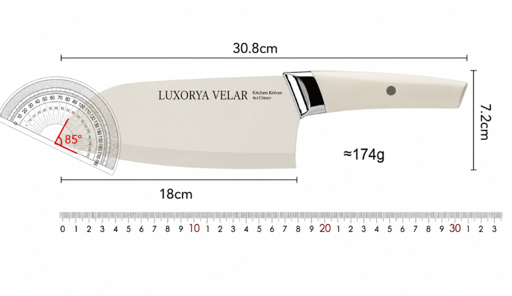 Cutite de bucatarie Profesionale Luxorya Velar™ set de 7 piese cutite ambidextre din otel inoxidabil cu lame acoperite pentru taiere [8]