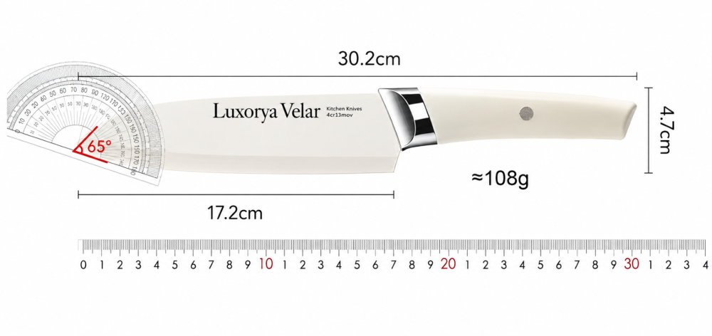 Cutite de bucatarie Profesionale Luxorya Velar™ set de 7 piese cutite ambidextre din otel inoxidabil cu lame acoperite pentru taiere [5]