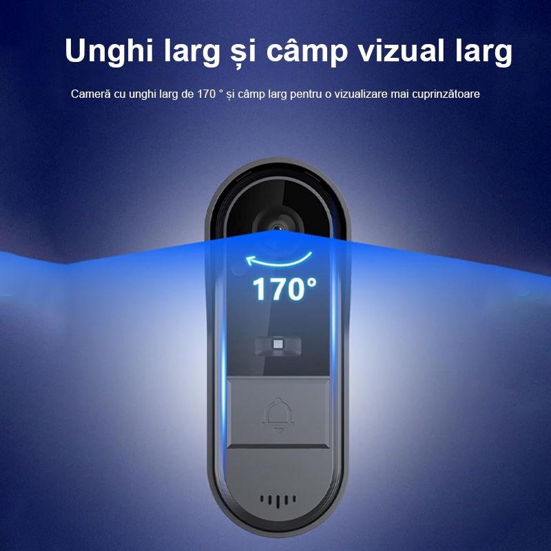 Sonerie video Luxorua Velar™  fara fir wireless exterior cu monitor,Ecran IPS 4.3 inch, camera HD 1080P, Unghi de vizualizare 170°, captura imagine la apasarea soneriei, conexiune prin bluetooth,IP65 [6]