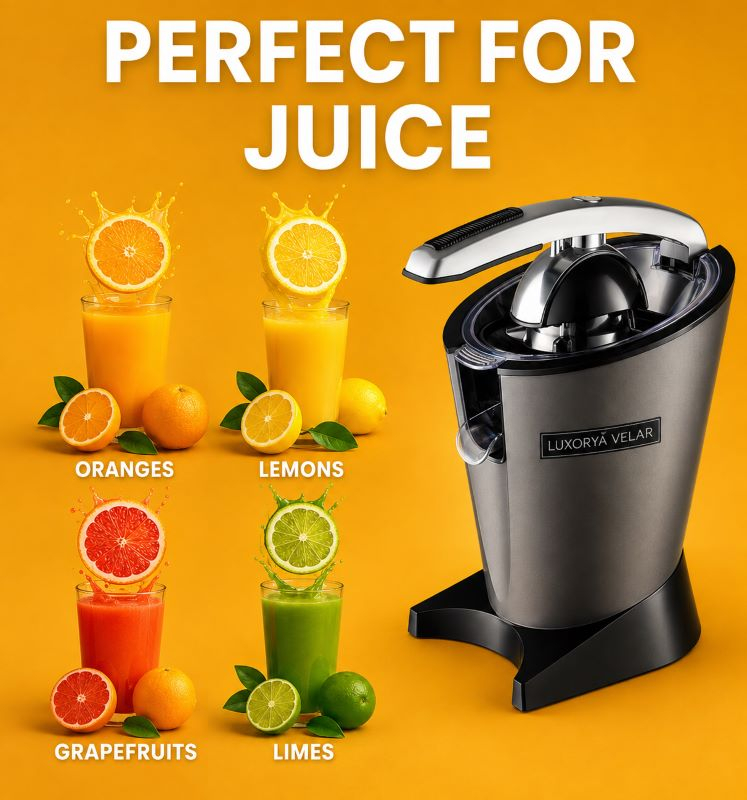 Storcător Electric de Citrice LUXORYA VELAR™ KM-6739 – 300W, Sita Anti-Pulpă, Sistem Anti-Picurare si un Blender Portabil CADOU [8]
