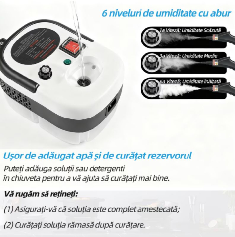 Aparat Curatat Aburi,Luxorya Velar™  2500W, Rezervor 1200ml, 6 trepte, Alb [1]