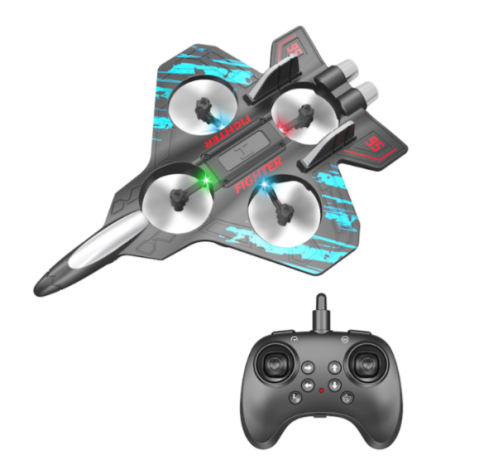 Avion cu Telecomandă, Acrobații 360°, Lumini LED RGB, Material EPP Rezistent, 25x18x5,6 cm, Încărcare Rapidă 30 min pentru 8 min Zbor, Giroscop 6 Axe + Barometru, 8 Manevre [5]