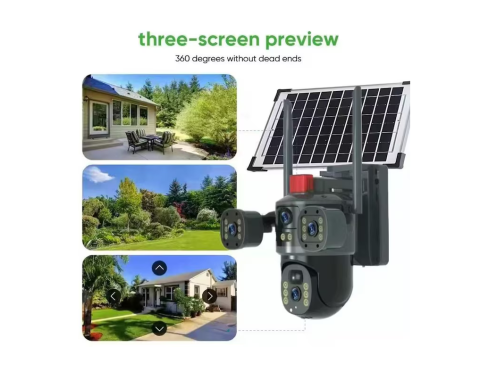 Cameră de Supraveghere cu panou Solar 4G 12MP, 3 Lentile, PTZ 360°, Zoom 10X, Night Vision Color, Audio Bidirecțional, Alarmă [8]