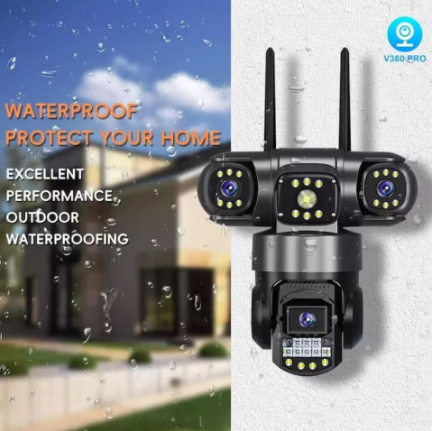 Cameră Supraveghere WiFi 12MP, 3 Lentile (Tripla), PTZ 360°, Zoom 10X, Night Vision Color, Audio Bidirecțional [11]