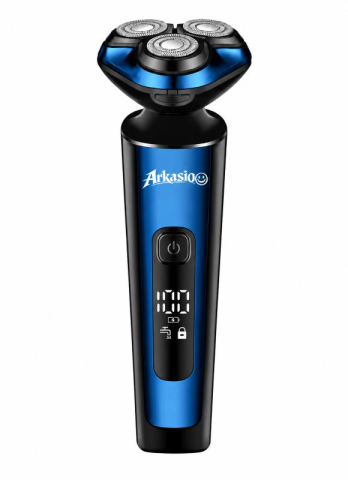 Aparat de tuns si ras Arkasio 4 in 1, electric pentru barbati reincarcabil IPX6, LED, 3 capete incluse Trimmer pentru Barba, Tuns si Nas, 3h Autonomie si Husa depozitare Cadou [1]