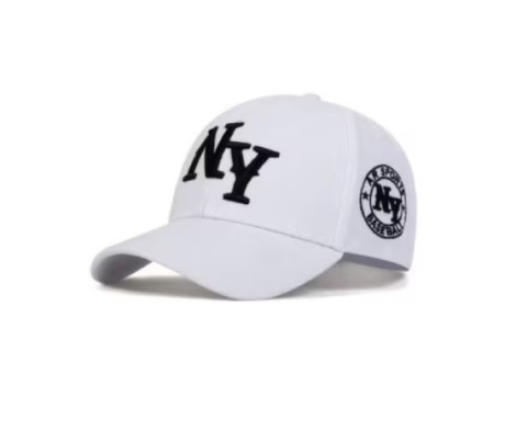 Barbati - Sapca unisex, 100% Bumbac, Cozoroc cusut, Usor curbat, Reglabila prin catarama, Alba