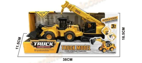 Jucarii - Set 2 utilaje constructii cu frictiune si lumini 408